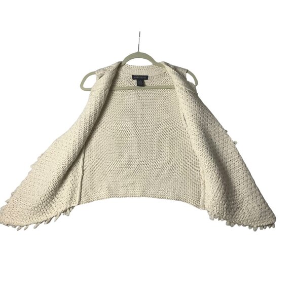 Chunky Concert Knit Sweater Vest Artisan Cream Wool Blend Women Size Medium - Picture 5 of 8